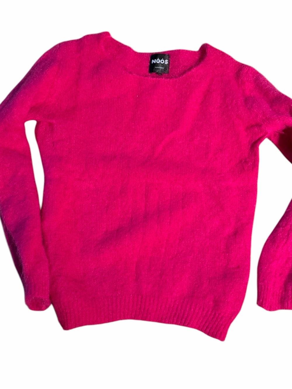 Women's Hot Pink mohair mix Crewneck Sweater